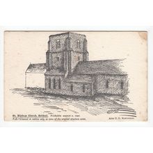 Probable Aspect of St Alphege Church Solihull Postcard Warwickshire Old Sketch