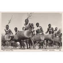 Wakamba Drummers Vintage RPC Real Photo African Tribe Postcard