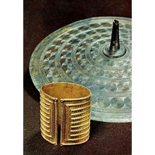 Antique Danish Bracelet Belt Disc Prehistoric Bronze Age Postcard