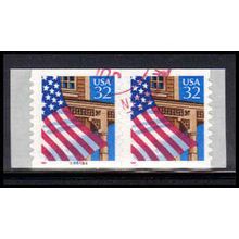 Used 2915A 32c U.S. Flag Over Porch Fine CNP Left 88888A P/UL PA1823
