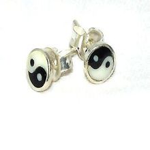 Sterling Silver Yin Yang Stud Earrings
