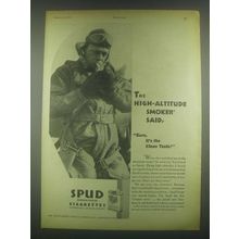 1931 Spud Cigarettes Ad - High-Altitude Smoker