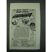 1949 Massachusetts Tourism Ad - The Bay State is the Play State