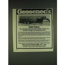 1985 Gooseneck Solid Side Trailer Ad - Solid Value