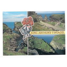 multiview, KING ARTHUR'S TINTAGEL, CORNWALL unused postcard by J. Salmon =