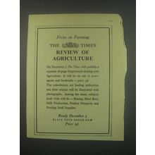 1949 The Times Ad - Focus on Farming The Times review of agriculture