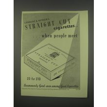1949 Lambert & Butler's Straight Cut Cigarettes Ad - When people meet