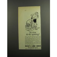 1953 Rose's Lime Juice Ad - Let Rose do the squeezing - Closing Suitcase
