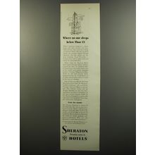 1953 Sheraton Hotels Ad - Where no one sleeps below floor 13