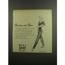 1953 Henri Bendel Visconti's Pyjamas Advertisement - Festive and Fun