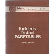 West Yorkshire PTE Kirklees Faretables Jan 1975 (marked)