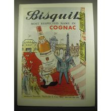 1959 Bisquit Cognac Ad - Bisquit most respected name in Cognac