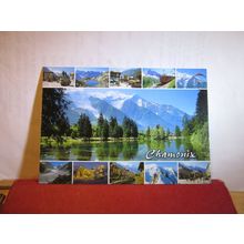 multiview, CHAMONIX, MONT-BLANC, SWITZERLAND used postcard 2014 postmark =