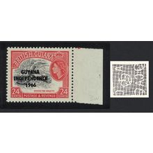 Guyana 'Independence' Ovpt 24c Margin Watermark Ww12 Sideways 1967 MNH SG#403