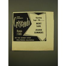 1961 Gene Norman's Crescendo Ad - Mort Sahl Joanie Sommers