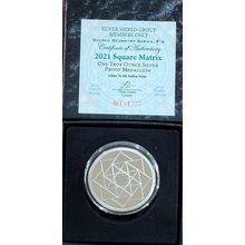 1 Oz Silver Proof Collectible 2021 Square Matrix Silver Shield Sacred Geometry