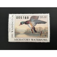 ICOLLECTZONE US 1991 Washington WA6 Duck Stamp VF NH