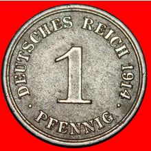 Ⰶ EAGLE (1890-1916): GERMANY ★ 1 PFENNIG 1914G BADEN!★LOW START★NO RESERVE