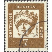 GERMANY, St. Elizabeth, Landgrave of Thuringia, brown 1961, 7pf, #4