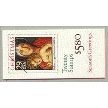 2710a Bk202A 29c Madonna and Child Fine MNH 2 Pane/10 P# 1 L00315