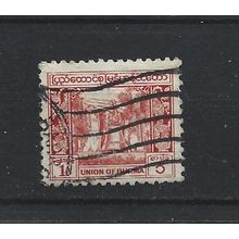 Burma.SG103 1a Bell,Mingun Pagoda (Red).Fine Used.Jul25h