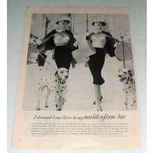 1956 Maidenform Pre-Lude Six-Way Bra Ad - Twins!