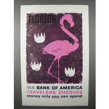 1959 Bank of America Travelers Cheques Ad - Florida