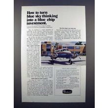 1972 Beechcraft King Air A100 Plane Ad - Blue Chip