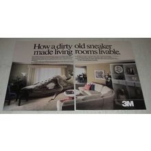 1986 3M Scotchgard Protector Ad - A Dirty Old Sneaker Made Living Rooms Livable