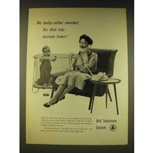 1960 Bell Telephone System Ad - No baby-sitter needed for this trip across town