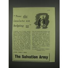 1949 Salvation Army Ad - Now she insists on helping us