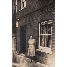 Prostitute ? Outside Victorian Police Station 1891 Real Photo Old Postcard