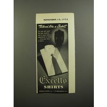 1952 Excello Shirts Ad - Tailored like a jacket