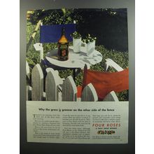 1944 Four Roses Whiskey Ad - Why the grass is greener on the other side