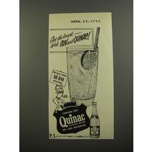 1953 Canada Dry Quinac Ad - Get the knack - drink gin and Quinac