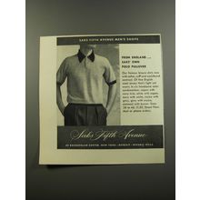 1953 Saks Fifth Avenue Polo Pullover Advertisement