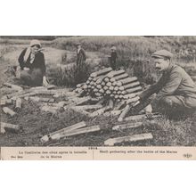 Shell Artillery Gathering At Battle Of The Marne WW1 Postcard