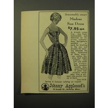 1960 Johnny Appleseed Fashion Ad - Seasonably smart Madras Sun Dress