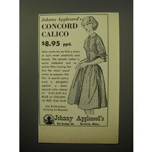 1960 Johnny Appleseed Dress Advertisement - Concord Calico