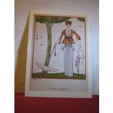 ART DECO FASHION PLATE, 1913 illustration by George Barbier unused postcard =
