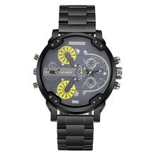 CAGARNY 6820 Fashionable Business Style Large Dial Dual Time Zone Quartz Movemen