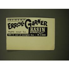 1961 Basin Street East Advertisement - Erroll Garner