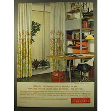 1961 Owens Corning Fiberglas Ad - Fauna and Aero-Lace Draperies by Ben Rose