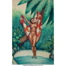 MARGARET BRUNDAGE (American, 1900-1976). Hawaiian Pin-Up. Wate Poster Canvas Pri