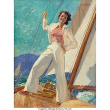MCCLELLAND BARCLAY (American, 1891-1943). Pictorial Review cover, September 1933