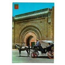 Postcard Morocco Marrakech Marrakesh Agnaou Gate ornate decoration carriage
