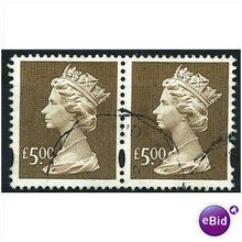 1999 Y1803 £5.00 Brown High Value Machin Fine Used PAIR