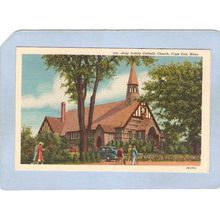 MA Cape Cod Holy Trinity Catholic Church w/Old Car ma_box2~589