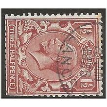 1924 SG420b 1 1/2d Red-Brown Wmk SIDEWAYS Good/Fine Used . ..