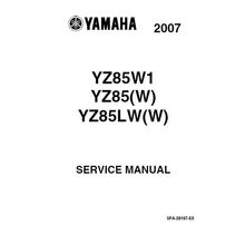 YAMAHA YZ85W1 YZ85(W) YZ85LW(W) SERVICE MANUAL 2007 MOTORCYCLE 255 PAGES ENGLISH